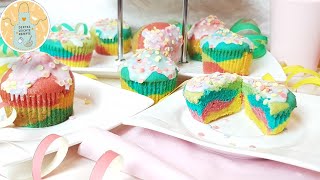 PapageienMuffinsRegenbogenMuffins Anleitung für Kinder und Anfänger BecherRezept [upl. by Aleicarg379]