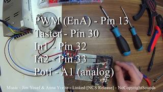 24V DC Motor an H Brücke L298N und Arduino [upl. by Graehme]