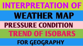 Weather Map In GeographyPressure Condition amp Trend Of Isobarsgeographytuition [upl. by Bomke]