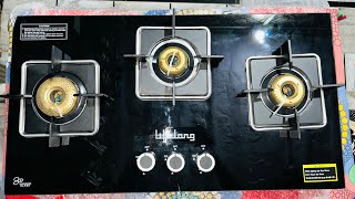 Lifelong gas stove 3 burner 🔥 unboxing full review  lifelong 3 burner gas stove subscribe [upl. by Luapnaes320]