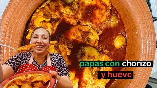 Receta Fácil Papas con Chorizo en 10 Minutos 🤤🥔 [upl. by Einnaj]