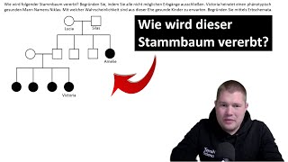 ABITRAINING  Stammbaumanalyse 1 Wie wird dieser Stammbaum vererbt [upl. by Ebby]