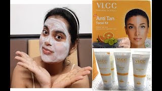 VLCC Anti tan facial kit full Demo  Review  क्या यह काम करता है [upl. by Noryahs]