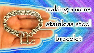 making stainless steel jewelry mens bracelet [upl. by Lenka]