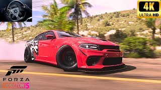 Dodge Charger SRT Hellcat Redeyes WidebodyForza Horizon 5GameplayLogitech Pro Sim Racing [upl. by Niwdla]