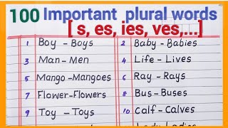 100 singular and plurals with quotsesies vesnochange and etc [upl. by Sifan]