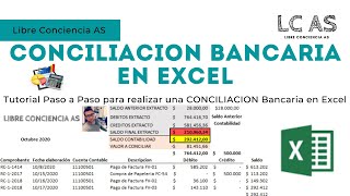 Tutorial Paso a Paso para hacer CONCILIACION BANCARIA en EXCEL  LCAS [upl. by Seditsira]