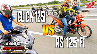 Honda Click 125fi Speed tuner vs Honda RS 125 fi  Drag race [upl. by Wein309]