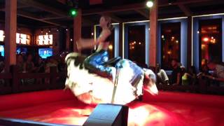 Beautiful Country Girl PBR Saint Louis Mechanical Bull Riding [upl. by Weatherby458]