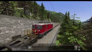 Train Sim Classic  Surselva Line  GE44 ii RhB  Disentis To Schnaus Freight [upl. by Aciretehs]