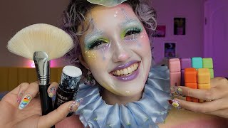 ASMR Friend Does Your Clowncore Makeup 🎪 personal attention pampering layered sounds sleep aid [upl. by Annovaj]