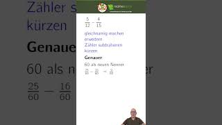 Weisst Du noch wie man mit Brüchen rechnet Die Bruch  Subtraktion einfach erklärt [upl. by Lohner358]