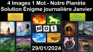 4 Images 1 Mot  Notre Planète  29012024  Solution Énigme Journalière  Janvier 2024 [upl. by Cinelli331]