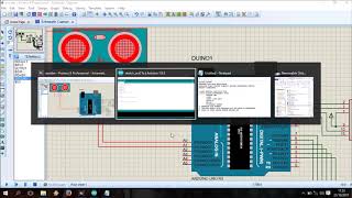 RANGKAIAN ROBOT AVOIDER BERBASIS ARDUINO MENGGUNAKAN PROTEUS [upl. by Tim825]