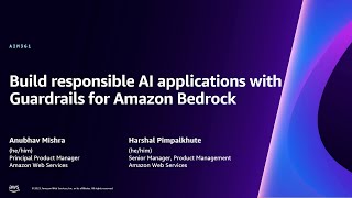 AWS reInvent 2023  Build responsible AI applications with Guardrails for Amazon Bedrock AIM361 [upl. by Nepil]