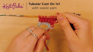 HowTo Tubular Cast On with Waste Yarn [upl. by Anerbes]