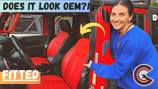 CHEAPEST LEATHER Seat Upgrade for Jeep Wranglers with Cloth Seats  How does it look Lets find out [upl. by Agathy]