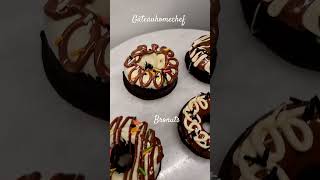 Bronuts  triple chocolate brownie donutsscratchbaking bakedyummy [upl. by Alecram]