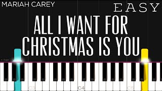 Mariah Carey  All I Want For Christmas Is You  EASY Piano Tutorial [upl. by Minsk]