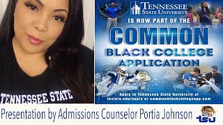 Listen To Presentation from Admission Counselor Portia Johnson from TSU [upl. by Levin]