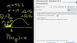 Find the first Quartile Q1 with the Normal Distribution and StatCrunch [upl. by Zohara]