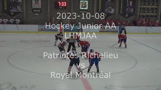 20231008 Patriotes Richelieu vs Royal Montréal [upl. by Anawahs]