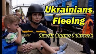 Ukrainians Flee  Russia Storms Pokrovsk [upl. by Sorensen369]