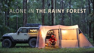 SOLO Car Tent Camping in the RAIN  Relaxing cosy rain shelter ASMR [upl. by Alah381]