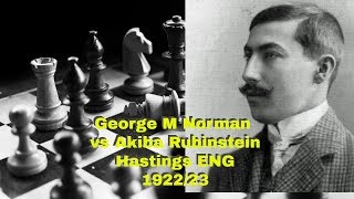 A Chess Thriller From Hastings 1923  George M Norman vs Akiba Rubinstein Hastings ENG 1922 [upl. by Orville259]