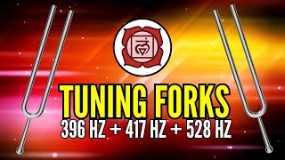 You Won’t Believe How 396 Hz  417 Hz  528 Hz Tuning Forks Unblock Your Lower Chakras [upl. by Eecart557]