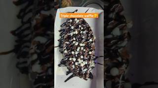 Tripple chocolate waffle😋making video belgianwaffle waffles shorts dlfmallofindia [upl. by Oaks]