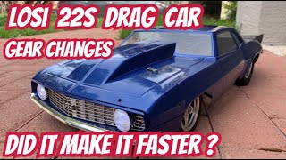 Losi 22s NoPrep Drag Car 2s Drag Hits and Gear Changes Did it Make it Faster [upl. by Einotna252]