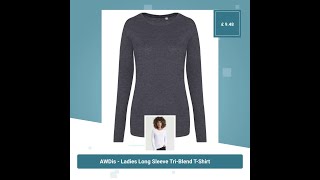 AWDis  Ladies Long Sleeve TriBlend TShirt [upl. by Colvin]