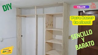 Como hacer estructura de madera para un closet económico  Haciendo Mexicanadas [upl. by Kosaka]