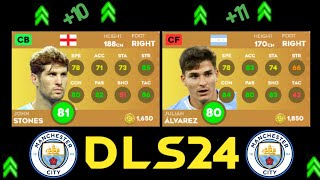 MANCHESTER CITY PLAYERS RATING BIGGEST UPGRADE AND DOWNGRADES IN DLS 24  DREAM LEAGUE SOCCER 2024 [upl. by Ballou799]