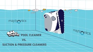 Maytronics Dolphin Pool Cleaner vs Suction amp Pressure Cleaners [upl. by Fotinas32]