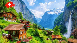 Lauterbrunnen 🇨🇭 Switzerland Spring Walking Tour 4K 🇨🇭 The Most Heavenly Beautiful Place on Earth [upl. by Harlene66]