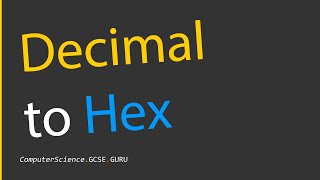 How to convert decimal to hexadecimal [upl. by Mcgray]