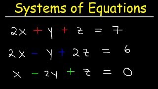 Solving Systems of Equations With 3 Variables amp Word Problems [upl. by Vocaay]