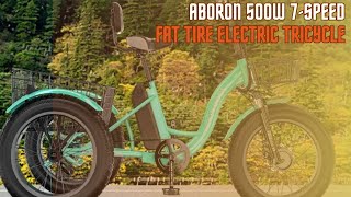 ABORON 500W 7 Speed Fat Tire Electric Tricycle [upl. by Ynabe]