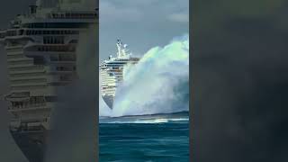 Watch a Massive Cruise Ship Face a Giant Wave massivewave ship cruise [upl. by Aihsoek]