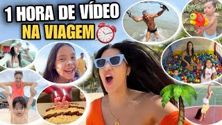 1 HORA DE VÍDEO NA VIAGEM ⏰ MOSTREI TUDO REALZÃO ☀️🌴😱 [upl. by Redienhcs]