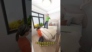 One bed luxurious room decoration 3danimation shorts roomdecore shortvideo roomdecoration [upl. by Acinoj]