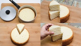 SUPER SPONGE CAKE IN SAUCEPAN l VANILLA CAKE l EGGLESS amp WITHOUT OVEN [upl. by Sartin956]