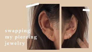 swapping my piercing jewelry for a curated ear  inspiroue [upl. by Mignonne638]