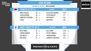 Exmouth CC 1st XI v Bovey Tracey CC 1st XI [upl. by Kilk614]