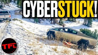 Cybertruck vs Snow FAIL Rescued by Old Ford F250 [upl. by Babby338]