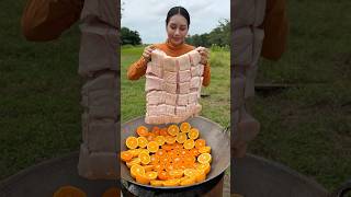 Pork crispy with orang cook recipe shortvideo shorts cooking food recipe [upl. by Laurent]