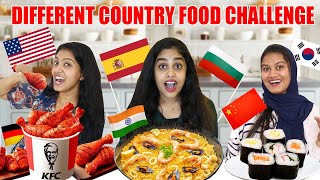 EATING DIFFERENT COUNTRY FOOD CHALLENGE 😍  12 രാജ്യത്തെ ഭക്ഷണം 🥶 പണി പാളി [upl. by Petuu]