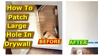 How to fix a big hole in the wall fast drywall repair DIY [upl. by Giuditta]